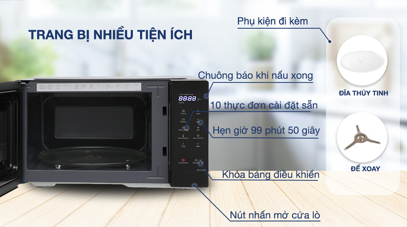 Lò có nhiều tính năng tiện dụng