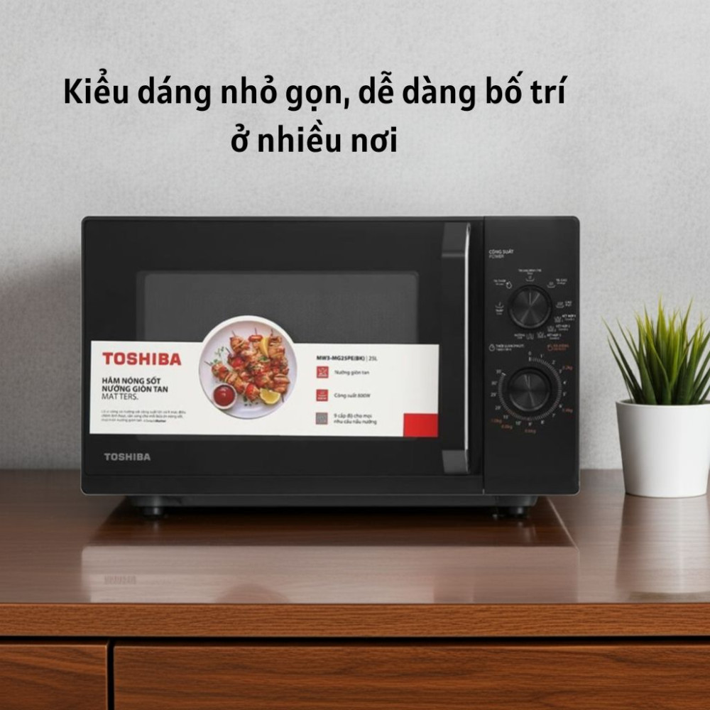 Lò vi sóng Toshiba 25 lít MW3- MG25PE(BK) - Hàng chính hãng
