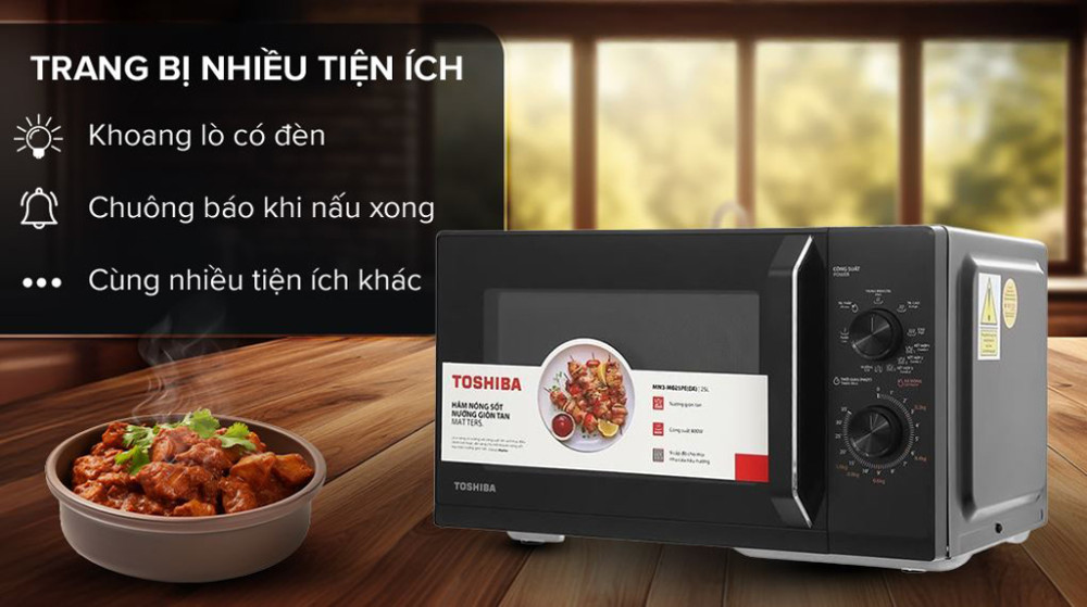 Lò vi sóng Toshiba 25 lít MW3- MG25PE(BK) - Hàng chính hãng