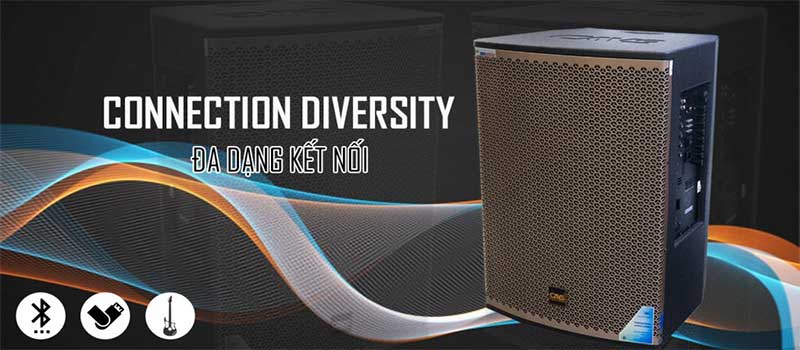 Thiết kế đa dạng kết nối của Loa karaoke di động CAVS PG15S