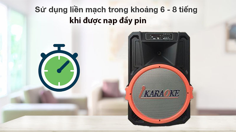 Thời gian sử dụng của Loa karaoke di động Ladomax V-A1501