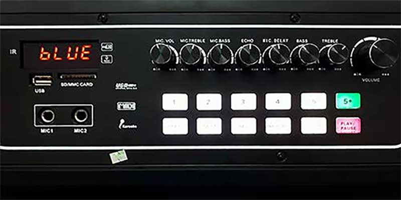 Bảng điều khiển của Loa karaoke di động Ronamax F18A