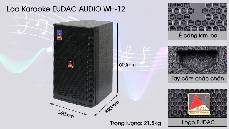 Loa karaoke di động Eudac WH-12 - Hàng chính hãng