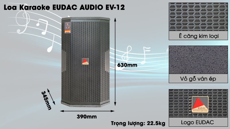Loa karaoke di động Eudac EV-12 - Hàng chính hãng