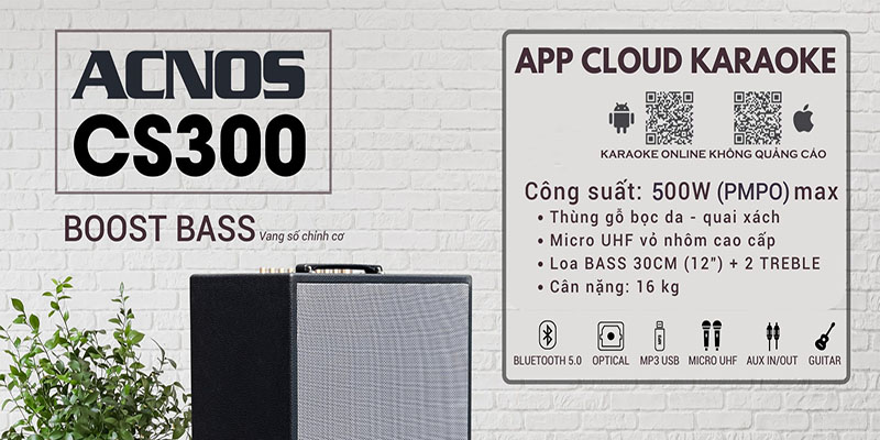 Loa karaoke xách tay Acnos CS300 - Hàng chính hãng