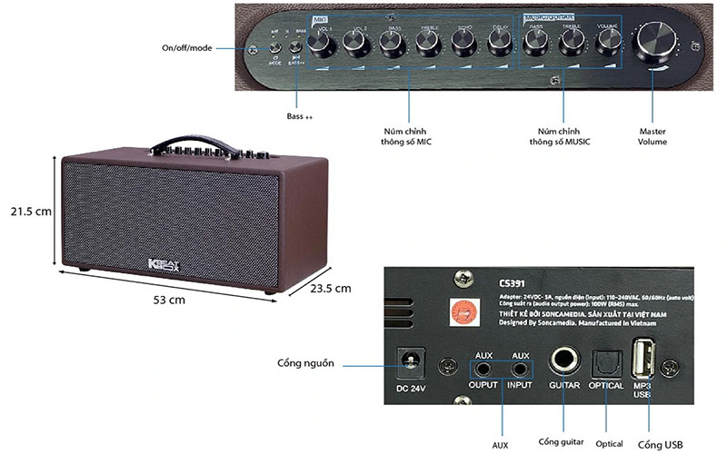 Loa karaoke xách tay Acnos CS391 - Hàng chính hãng