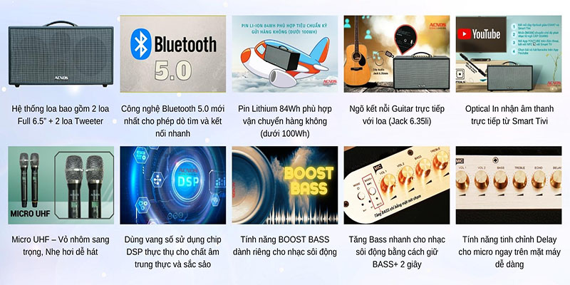 Loa karaoke xách tay Acnos CS447 - Hàng chính hãng