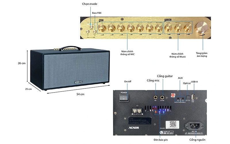 Loa karaoke xách tay Acnos CS451