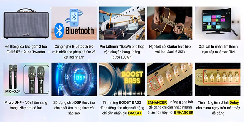 Loa karaoke xách tay Acnos CS688R - Hàng chính hãng