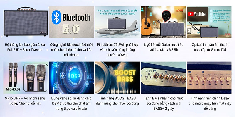 Loa karaoke xách tay Acnos HN450 - Hàng chính hãng