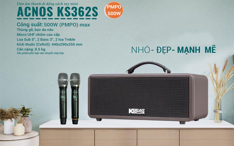 Loa karaoke xách tay Acnos KS362S - Hàng chính hãng