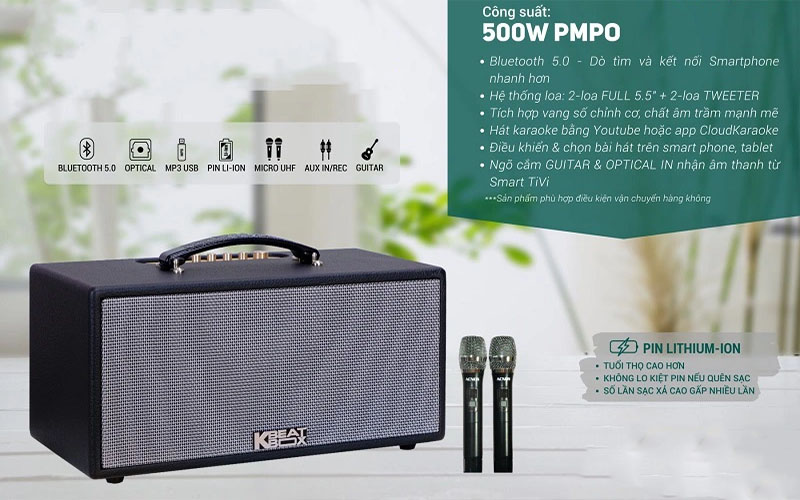 Loa karaoke xách tay Acnos KS363V - Hàng chính hãng