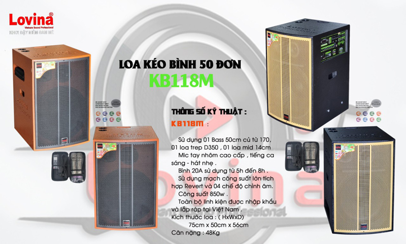 Loa kéo Lovina KB118M - Hàng chính hãng