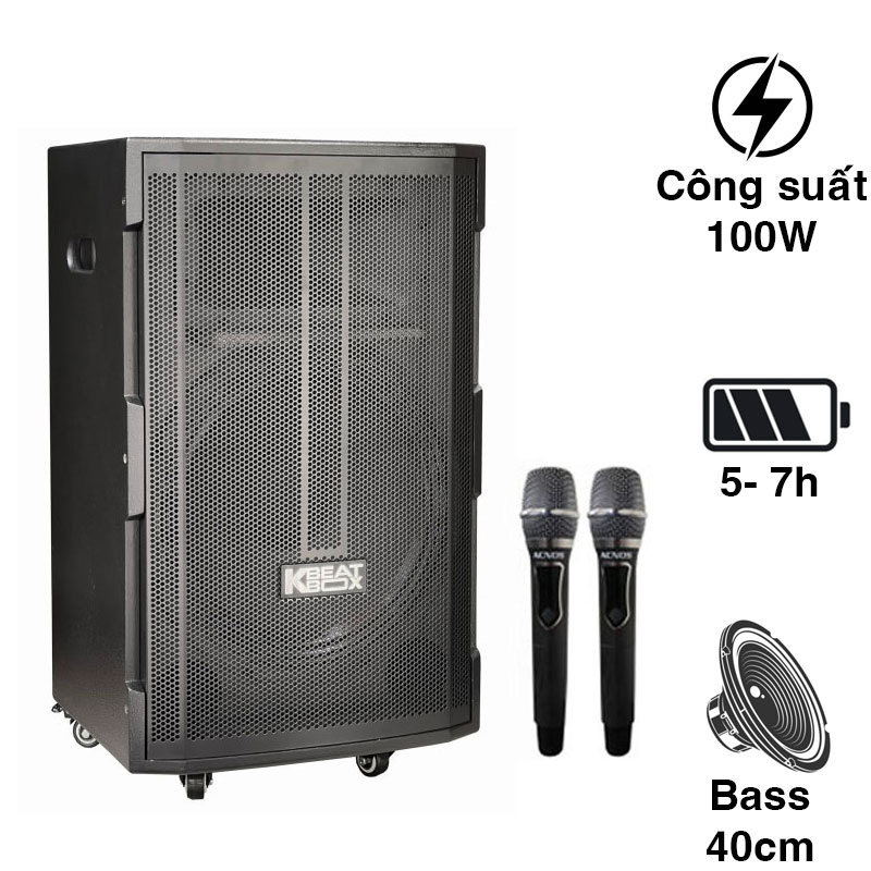 Loa có công suất trung bình 100w, cực đại 400w cho âm thanh mạnh mẽ