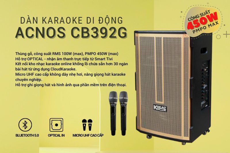 Loa kéo di động Acnos CB392G - Hàng chính hãng