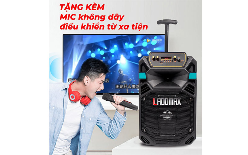 Micro không dây, điều khiển từ xa của Loa kéo di động Ladomax 805