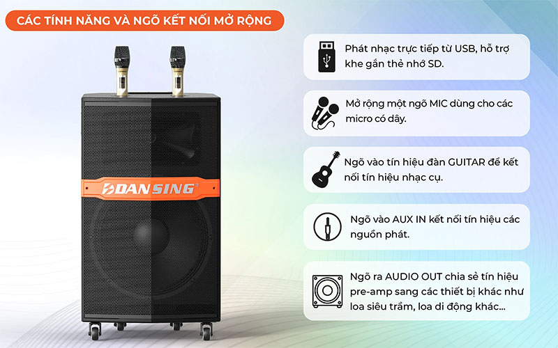 Loa kéo di dộng Paramax Dansing HK-396 - Hàng chính hãng