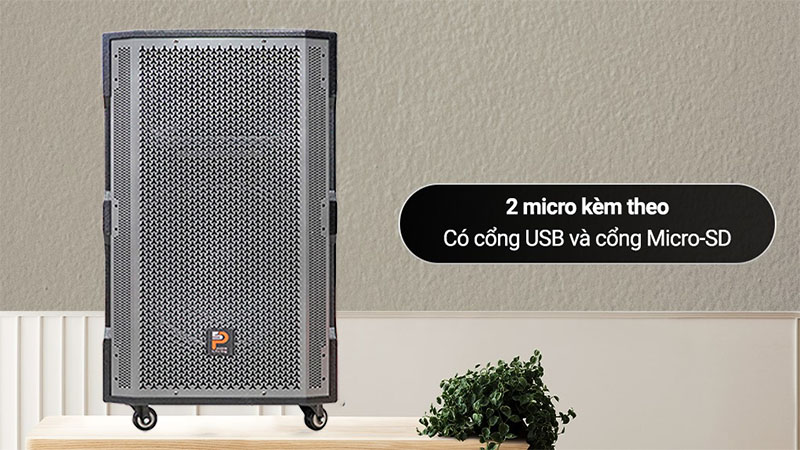 2 micro không dây của Loa kéo di động Prosing W15 Super