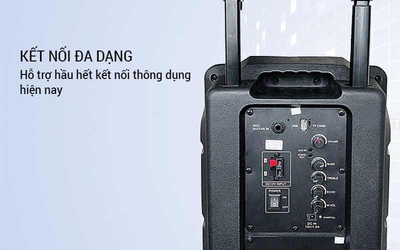 Các kết nối của Loa kéo di động Ronamax V8