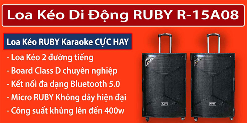 Loa kéo di động Ruby 15A08 - Hàng chính hãng