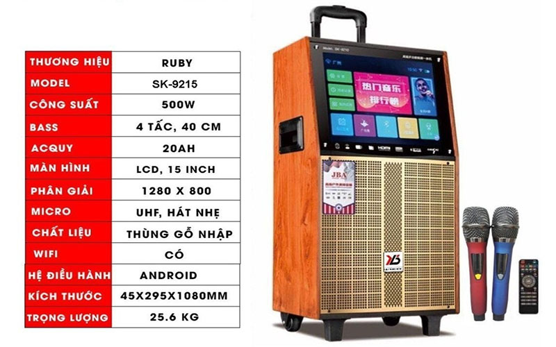 Loa kéo di động Ruby SK-9215D