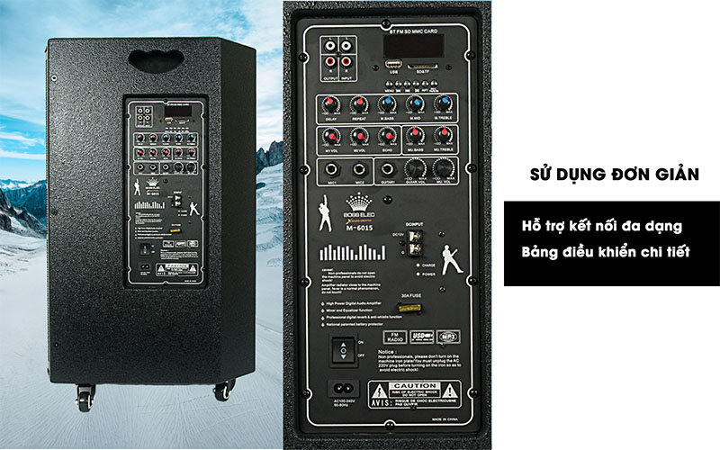 Loa kéo di động VinaKTV Bosselec M6015 - Hàng chính hãng