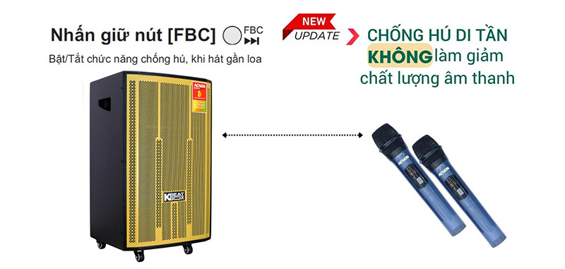 Chức năng chống hú di tần có thể dịch chuyển tần số, không làm giảm chất lượng âm thanh