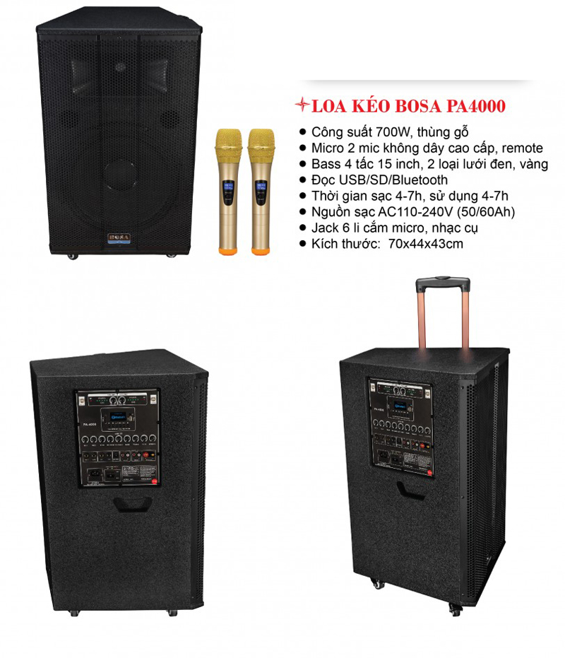 Loa karaoke di động BoSa PA-4000