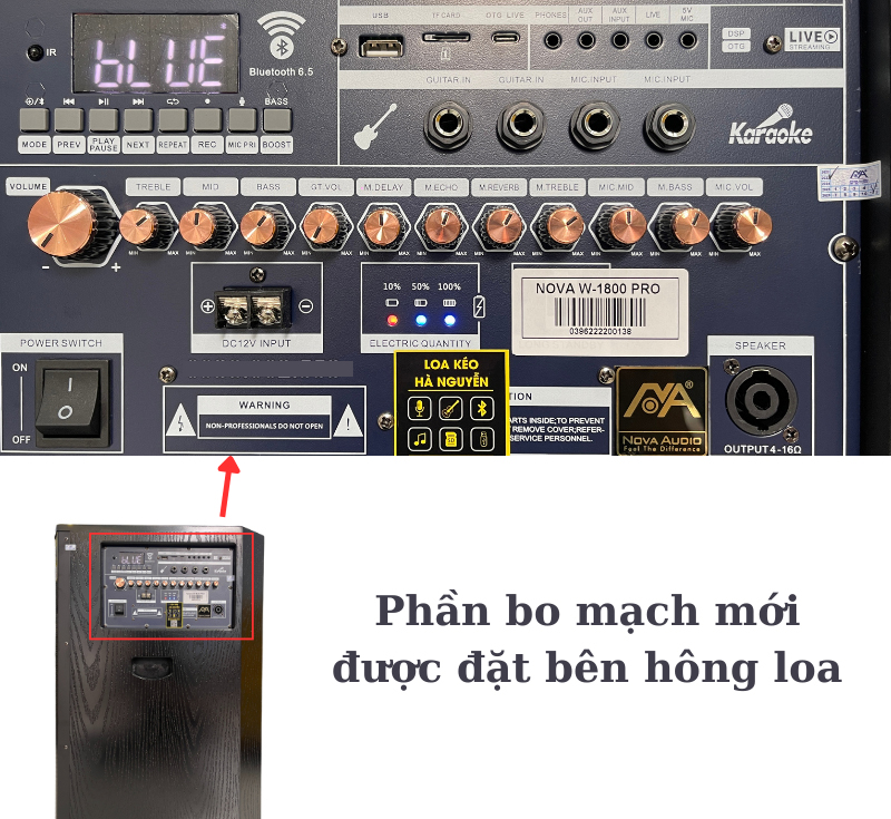 Loa kéo di động Nova Audio W-1800 PRO - Hàng chính hãng