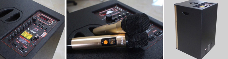 Bảng điều khiển của loa, mua lao được tặng kèm 2 micro không dây