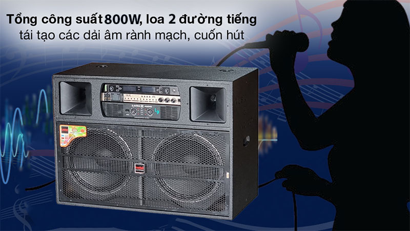 Loa kéo điện công suất lớn Lovina KDR2152 - Hàng chính hãng