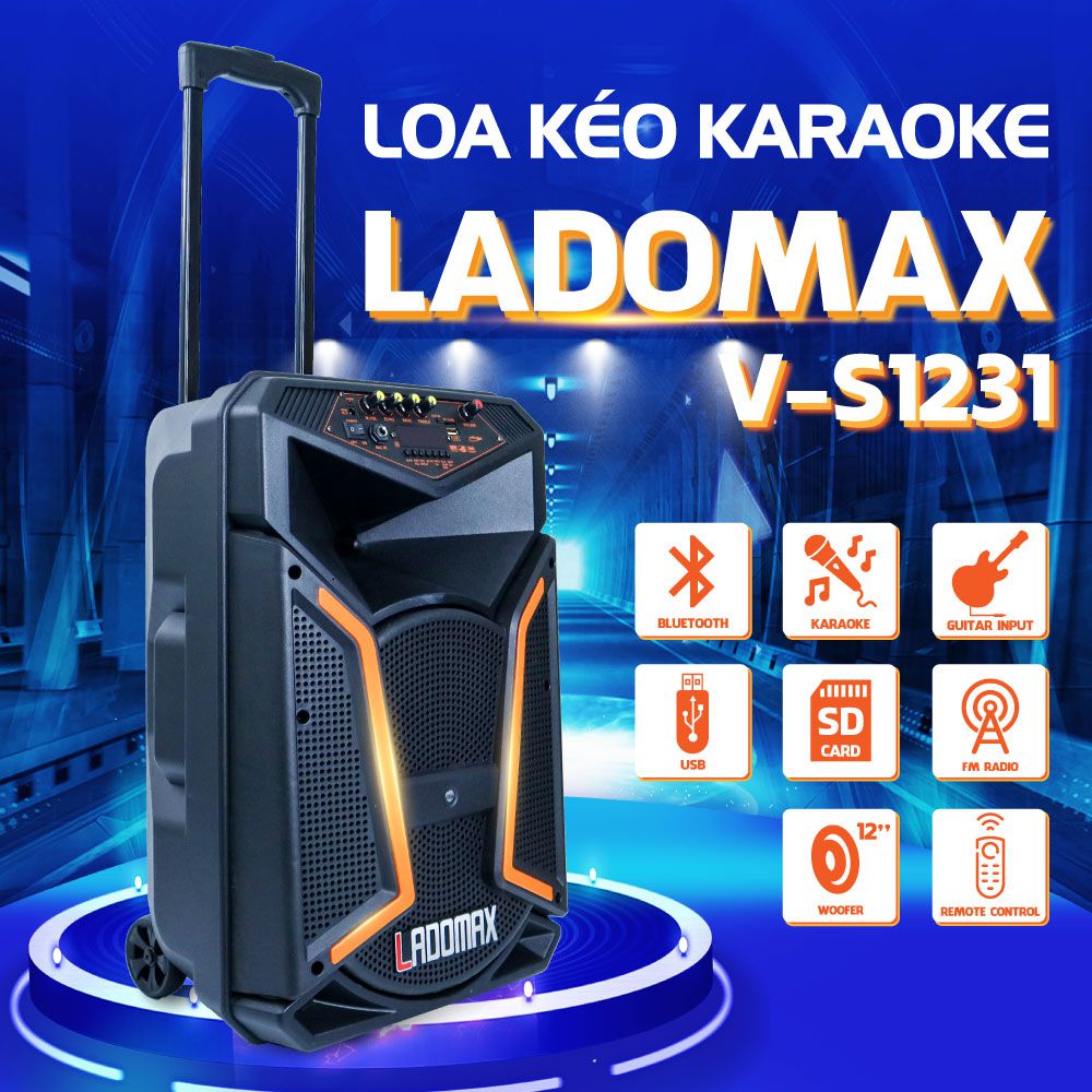 Loa kéo di động 3 tấc Ladomax V-S1231 - Hàng chính hãng