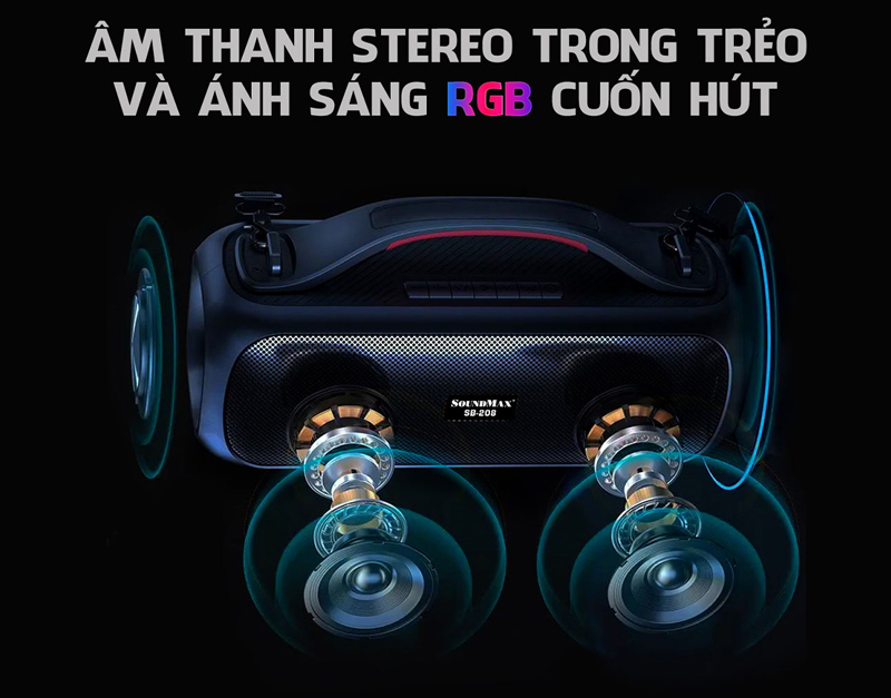 Loa xách tay SoundMax SB-208 - Hàng chính hãng