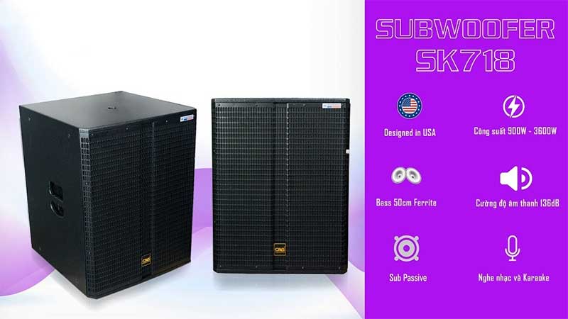 Loa sub CAVS SK718 bass 50 Passive - Hàng chính hãng