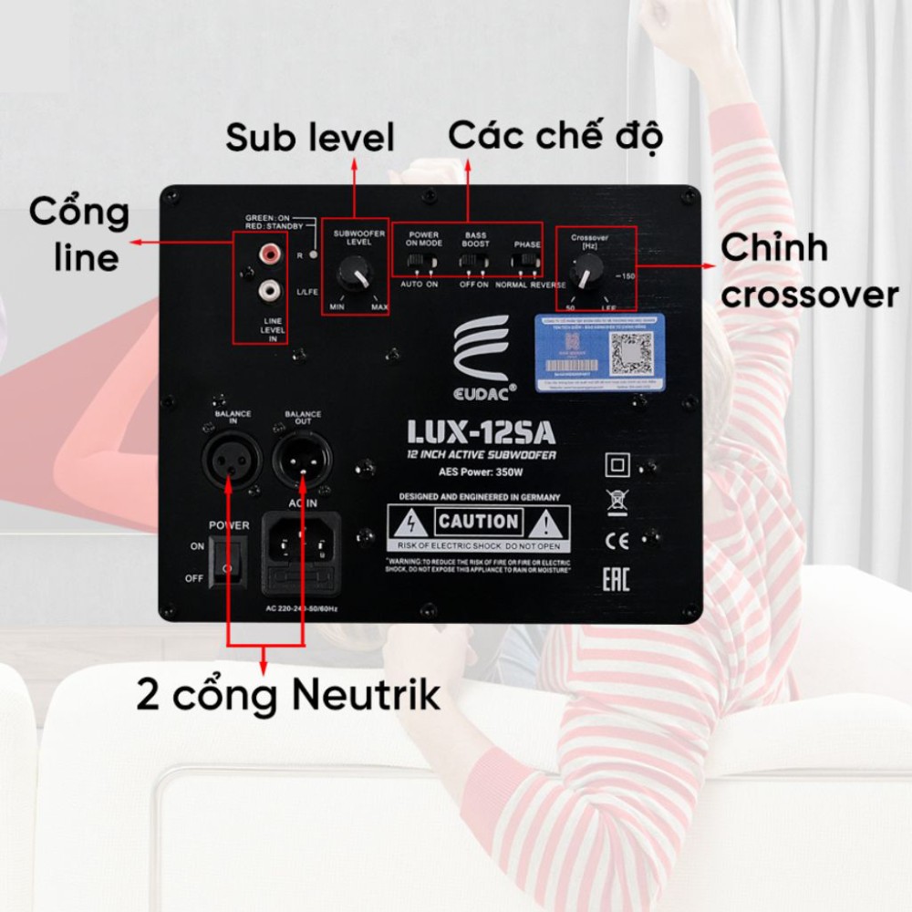 Loa Sub Eudac Audio LUX-12SA - Hàng chính hãng