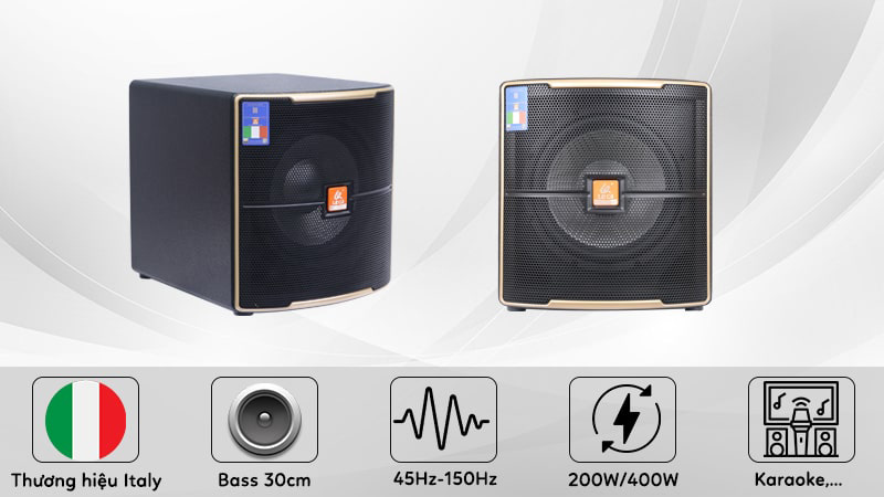 Kích thước loa Bass 30cm mang lại tiếng bass đủ đầy, trầm ấm