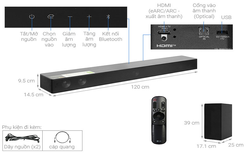 Loa thanh soundbar LG SH7Q - Hàng chính hãng
