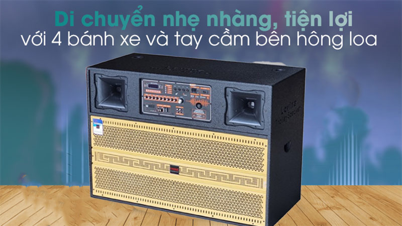 Thiết kế bánh xe của Loa tủ kéo bình Lovina KB2016A