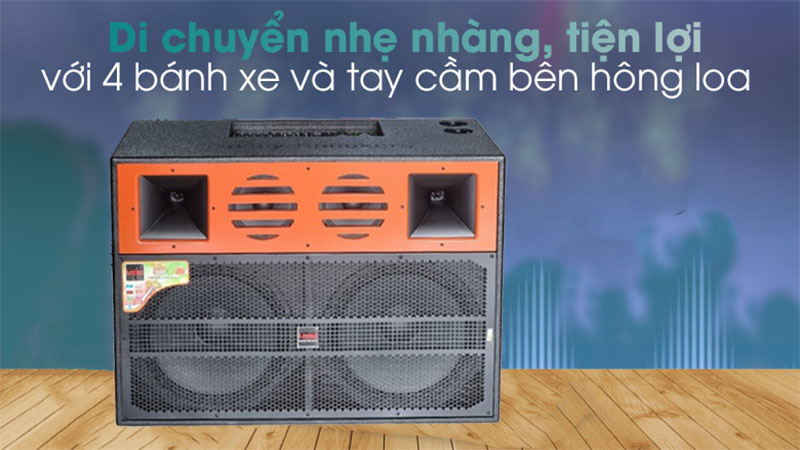 Thiết kế bánh xe của Loa tủ kéo bình Lovina KB2020C