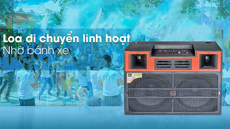 Thiết kế bánh xe của Loa tủ kéo bình Lovina KB21803