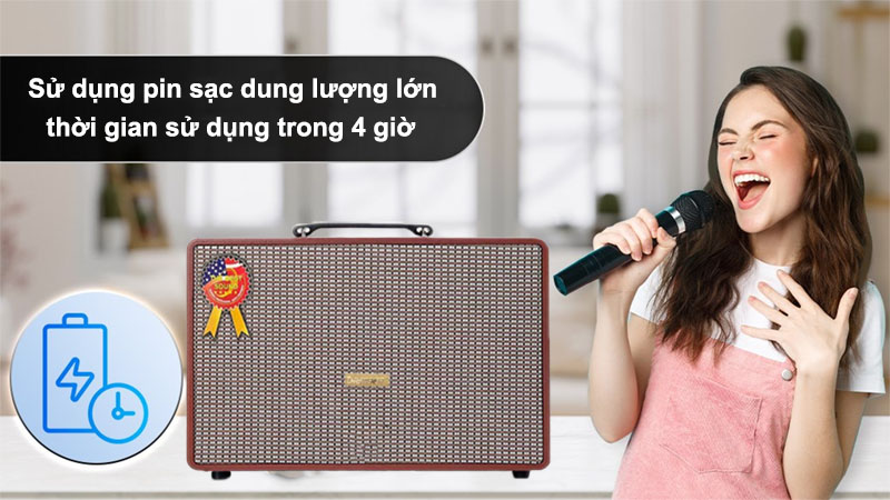 Thời gian sử dụng của Loa xách tay Thunder T-26PRO