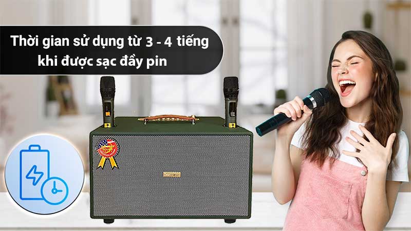 Thời gian sử dụng của Loa xách tay Thunder TW26-PRO