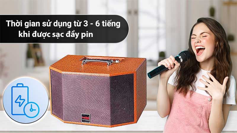 Thời gian sử dụng của Loa xách tay di động Lovina KB207