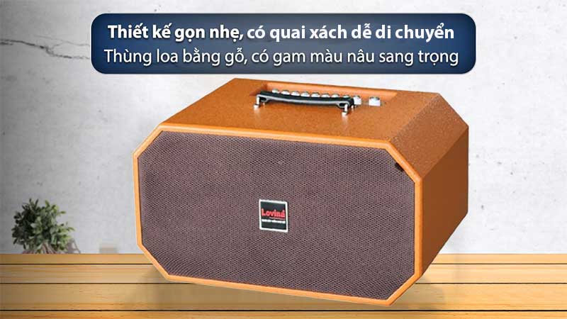 Thiết kế và chất liệu của Loa xách tay di động Lovina KB208