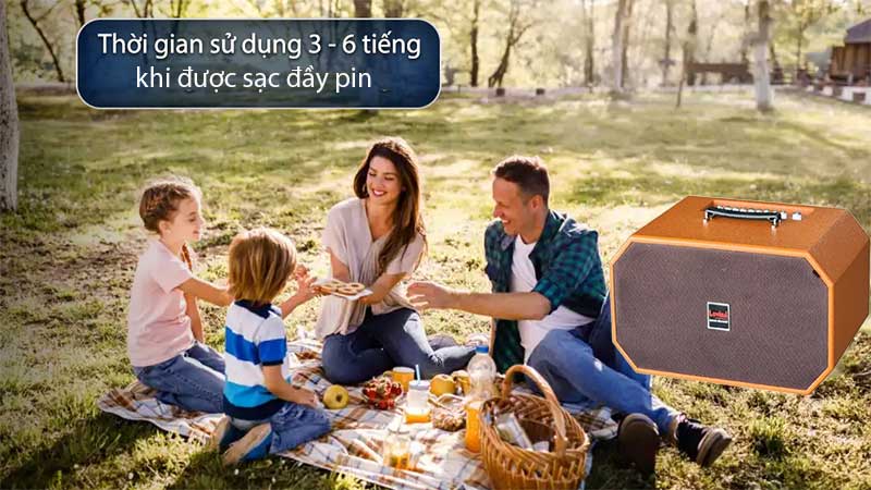 Thời gian sử dụng của Loa xách tay di động Lovina KB208