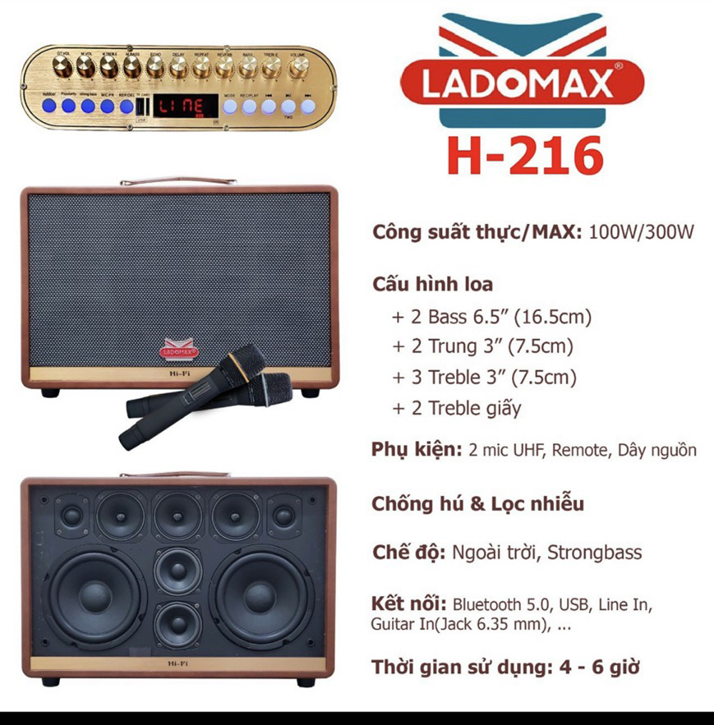 Loa xách tay Ladomax H-216 - Hàng chính hãng