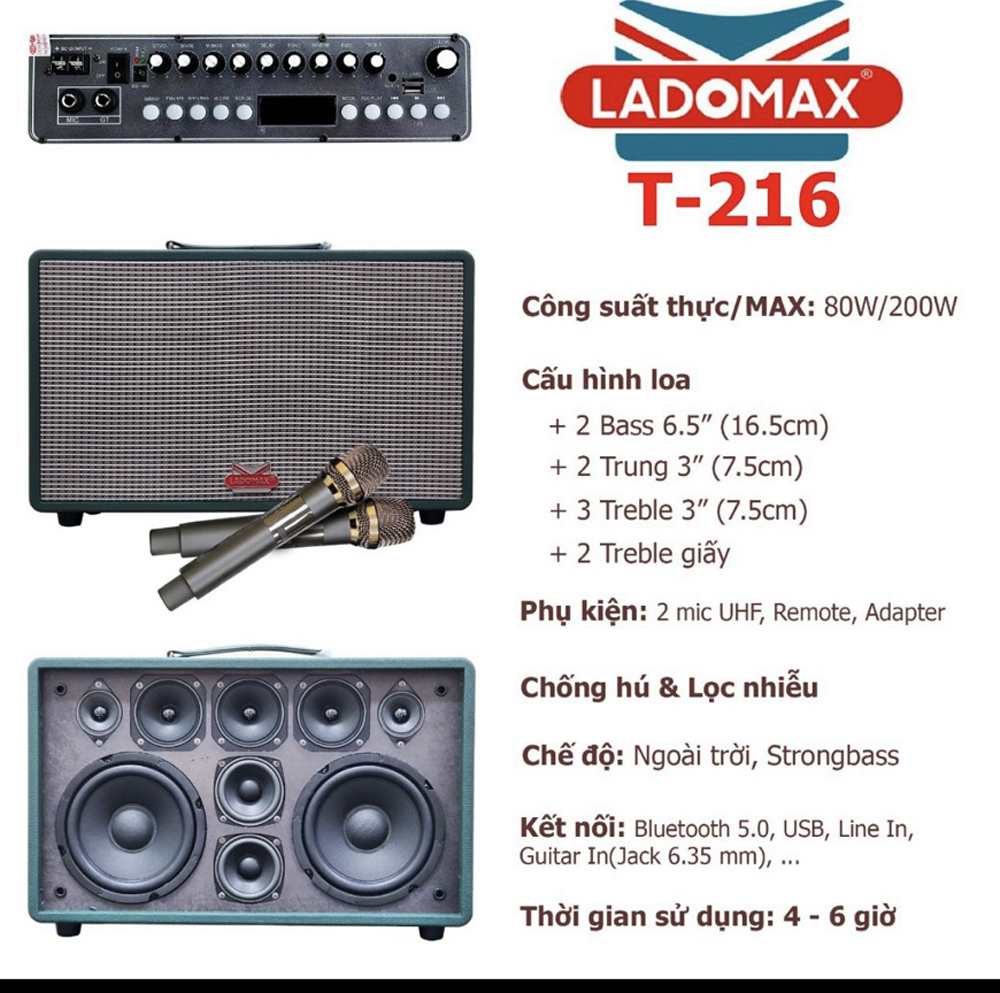 Loa xách tay Ladomax T-216  - Hàng chính hãng