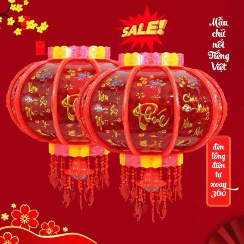 Lồng đèn điện xoay Size70, Đường kính 45cm - Hàng chính hãng