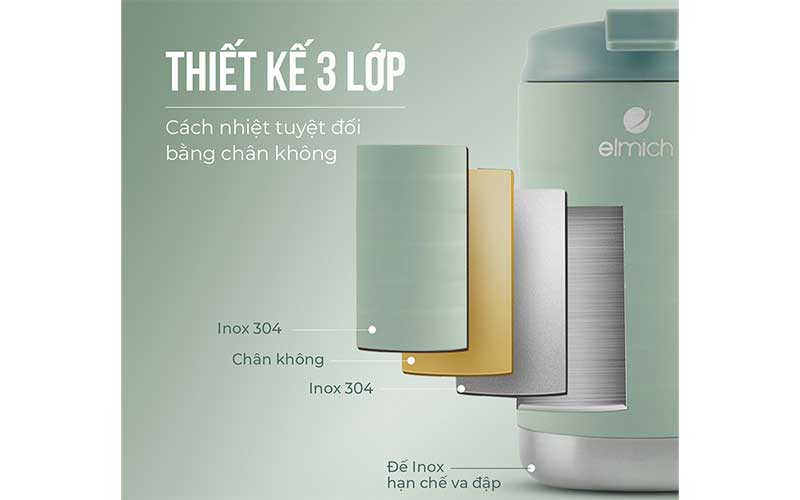 Ly giữ nhiệt inox Elmich EL8008 - Hàng chính hãng