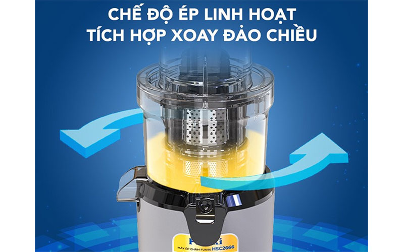 Chế độ xoay chống kẹt bã của Máy ép chậm Funiki HSC2666